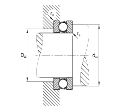 推力深溝球軸承 51205, 根據(jù) DIN 711/ISO 104 標(biāo)準(zhǔn)的主要尺寸，單向，可分離