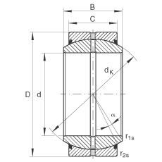 關(guān)節(jié)軸承 GE80-DO-2RS, 根據(jù) DIN ISO 12 240-1 標(biāo)準(zhǔn), 需維護(hù)，兩側(cè)唇密封