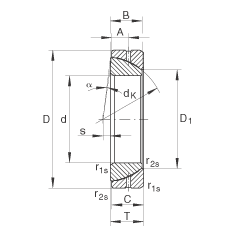 角接觸關(guān)節(jié)軸承 GE45-SX, 根據(jù) DIN ISO 12 240-2 標準，需維護