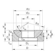 推力關(guān)節(jié)軸承 GE12-AX, 根據(jù) DIN ISO 12 240-3 標(biāo)準(zhǔn)，需維護(hù)