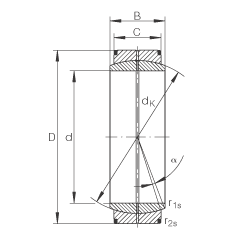 關(guān)節(jié)軸承 GE950-DO, 根據(jù) DIN ISO 12 240-1 標(biāo)準(zhǔn)，需維護(hù)