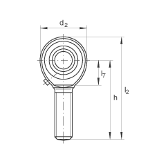 桿端軸承 GAKL20-PB, 根據(jù) DIN ISO 12 240-4 標(biāo)準(zhǔn)，帶左旋外螺紋，需維護(hù)