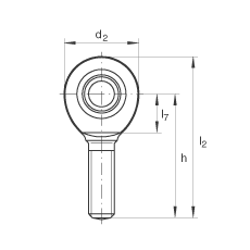 桿端軸承 GAL25-UK, 根據(jù) DIN ISO 12 240-4 標(biāo)準(zhǔn)，帶左旋外螺紋，需維護(hù)