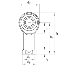 桿端軸承 GIKR12-PW, 根據(jù) DIN ISO 12 240-4 標(biāo)準(zhǔn)，帶右旋內(nèi)螺紋，需維護(hù)