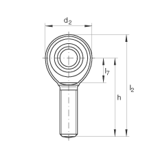 桿端軸承 GAKL14-PW, 根據(jù) DIN ISO 12 240-4 標(biāo)準(zhǔn)，帶左旋外螺紋，需維護(hù)