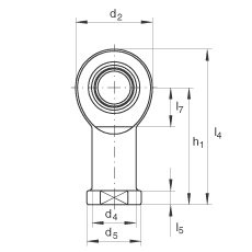 桿端軸承 GIR17-UK, 根據(jù) DIN ISO 12 240-4 標(biāo)準(zhǔn)，帶右旋內(nèi)螺紋，免維護(hù)