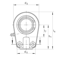 液壓桿端軸承 GIHRK50-DO, 根據(jù) DIN ISO 12 240-4 標(biāo)準(zhǔn)，帶右旋螺紋夾緊裝置，需維護(hù)