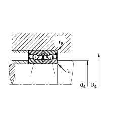 主軸軸承 HSS71901-E-T-P4S, 調(diào)節(jié)，成對(duì)安裝，接觸角 α = 25°，兩側(cè)唇密封，非接觸，限制公差