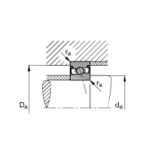 主軸軸承 HCS71902-C-T-P4S, 調(diào)節(jié)，成對安裝，接觸角 α = 15°，兩側(cè)唇密封，非接觸，限制公差