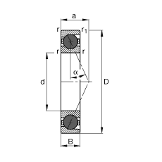 主軸軸承 HCB7213-E-T-P4S, 調(diào)節(jié)，成對(duì)或單元安裝，接觸角 α = 25°，陶瓷球，限制公差