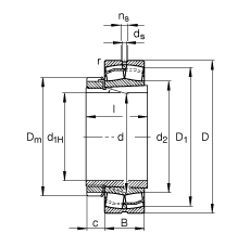 調(diào)心滾子軸承 22224-E1-K + H3124, 根據(jù) DIN 635-2 標準的主要尺寸, 帶錐孔和緊定套